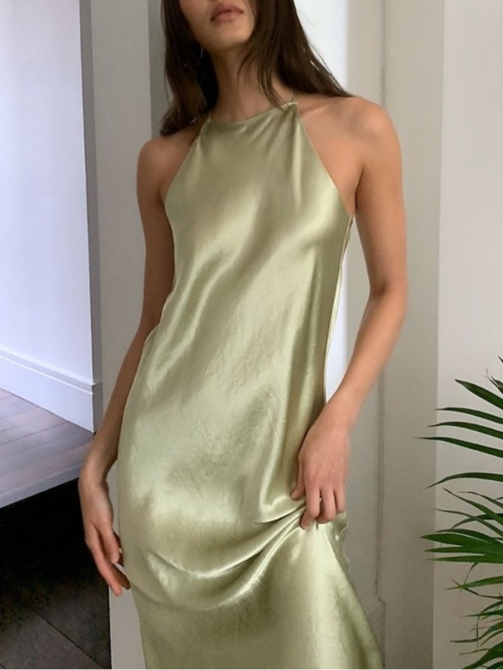 NWT Aritzia Babaton Lato Slip Dress in Green XXS